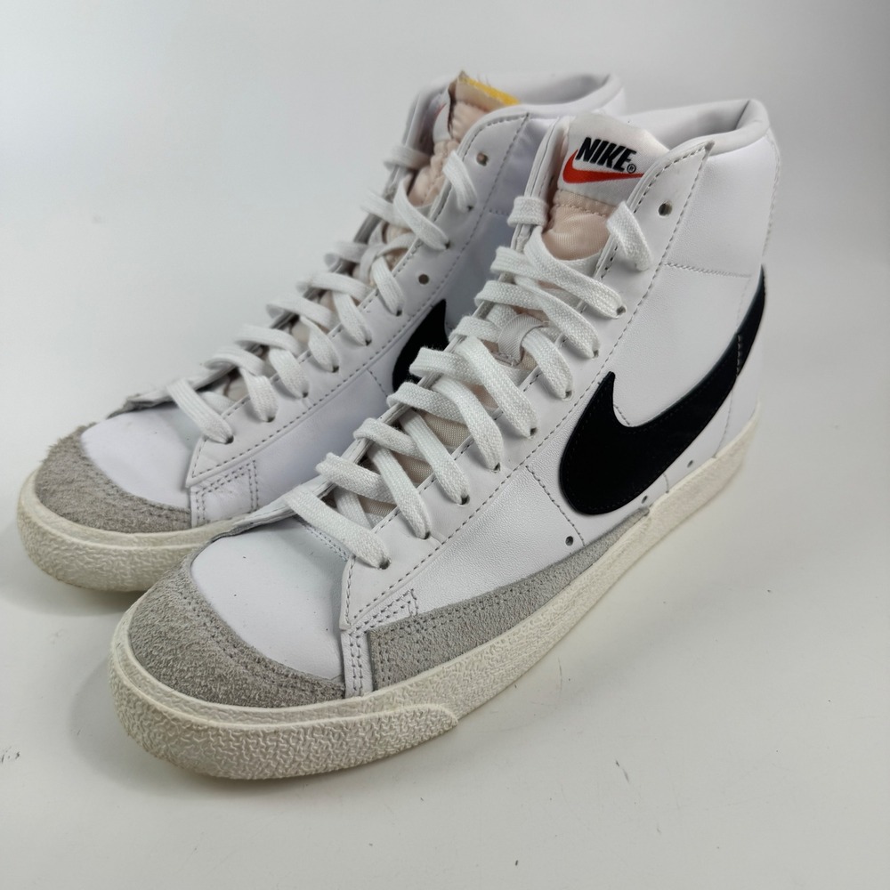 Nike Blazer Mid 77 Womens High Top Sneakers White‎ Black CZ1055-100 9.5